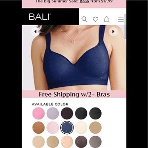 NWT Bali Comfort Revolution wirefree bra in navy, size 36B, perfect condition